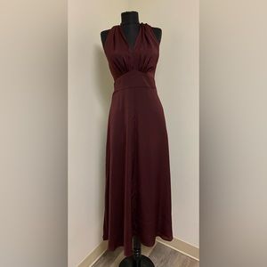 Banana Republic Factory Burgundy Wine Wrap Waist Maxi Dress, New With Tags, 2